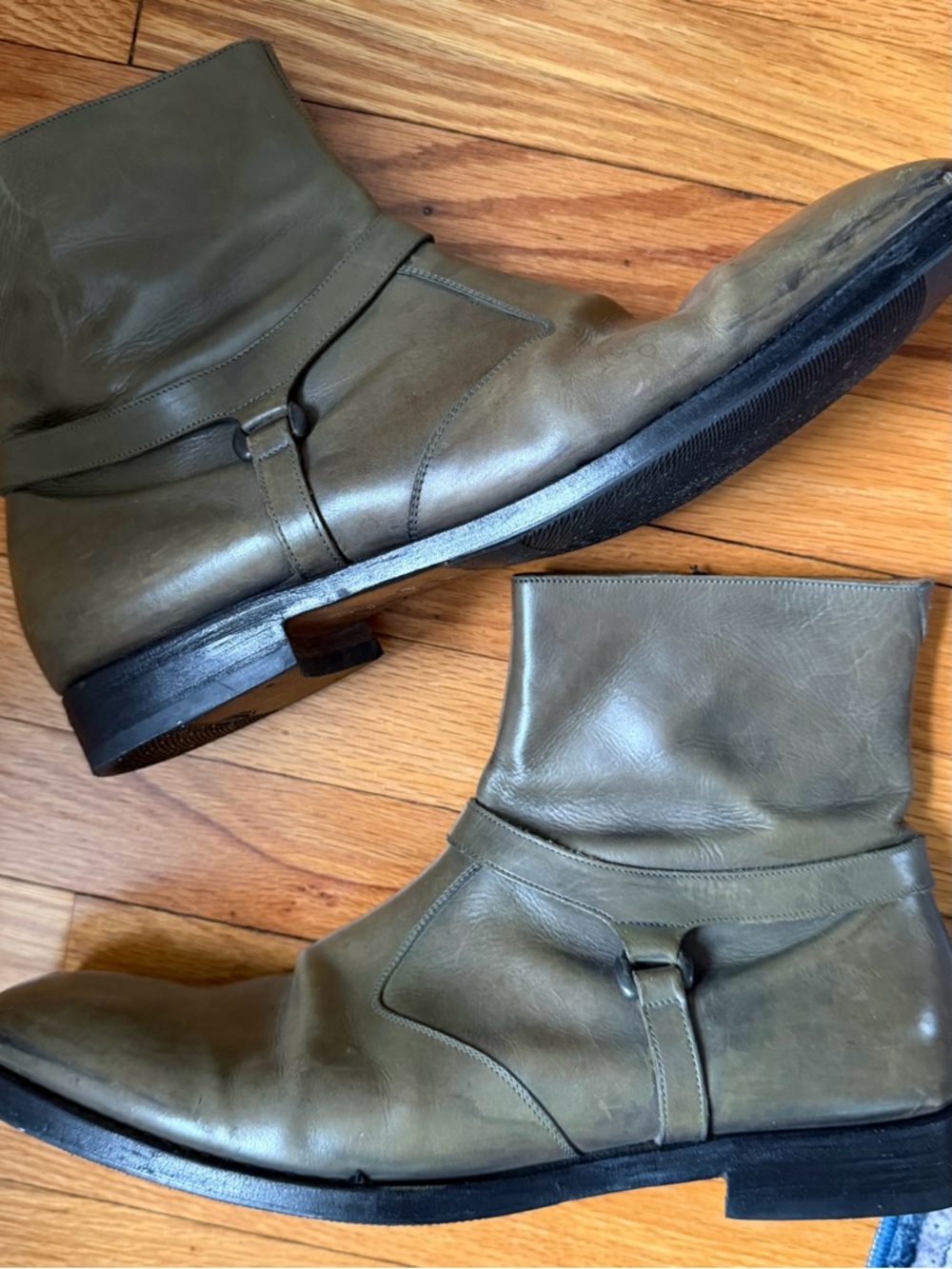Maison Margiela Light Olive Calf Skin Vibram Sole Men’s Ankle Boots Size EU 45 - Picture 8 of 16